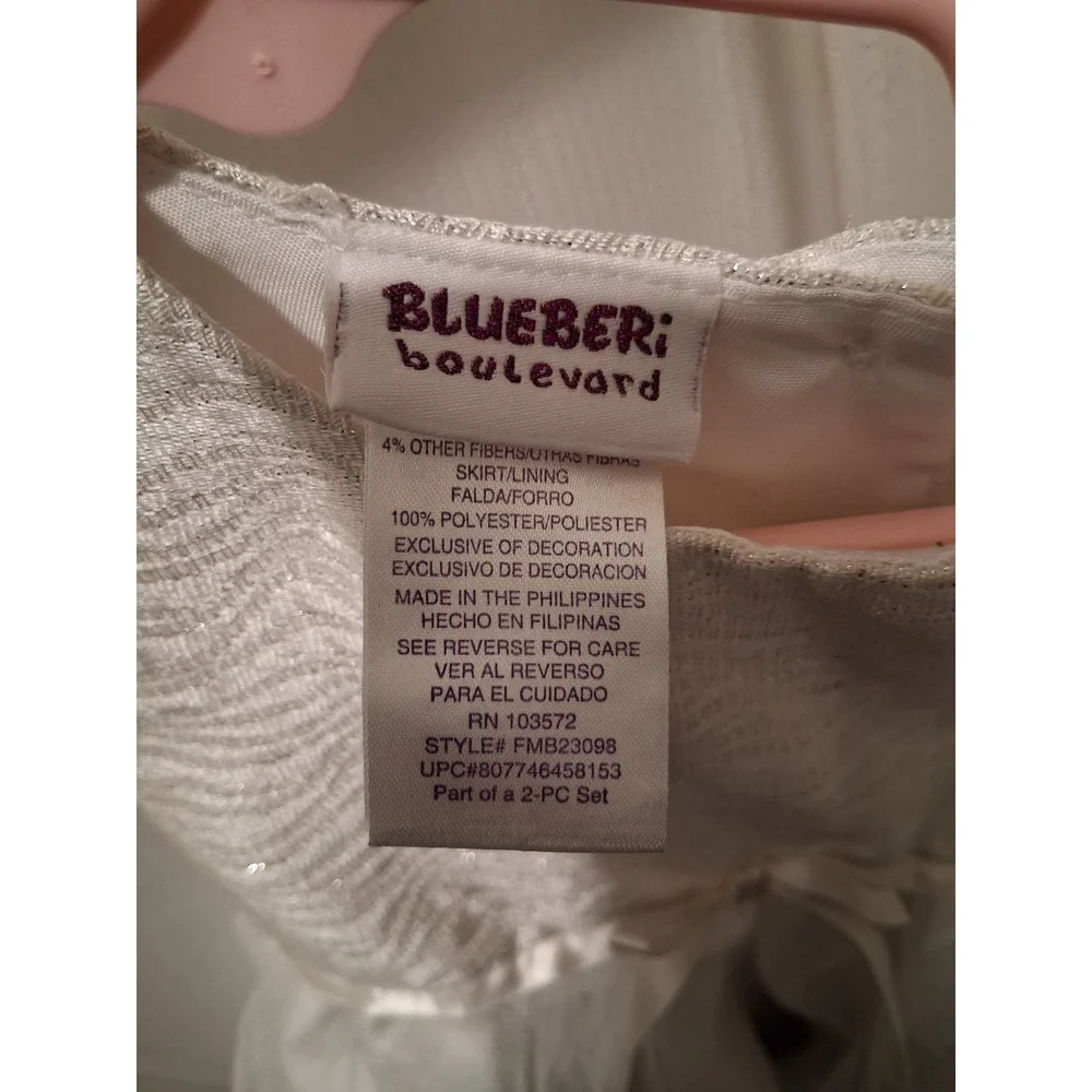 Blueberi Boulevard Girls Ivory Dress With Jacket Fur Collar and Cuffs Size 2T